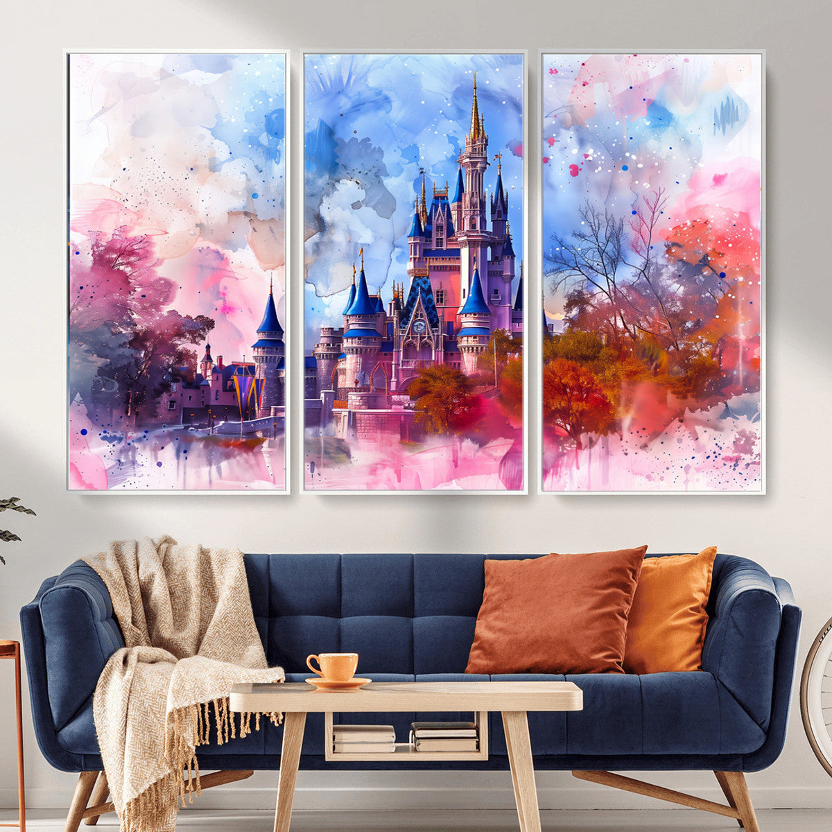 Disney Wall Art: Dreamy Watercolor Cinderella Castle Canvas