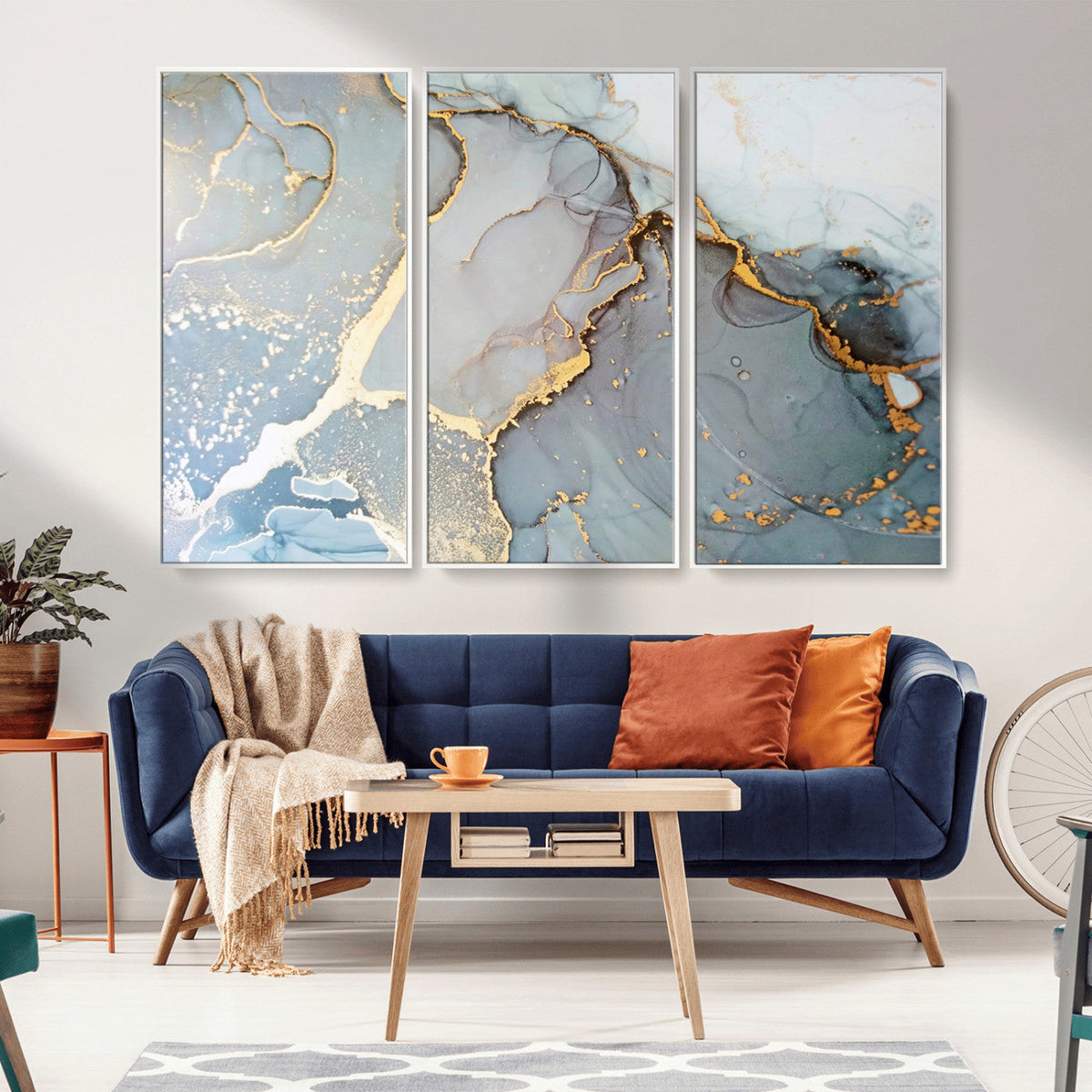 Large Abstract Marble Wall Art Canvas Print for Living Room