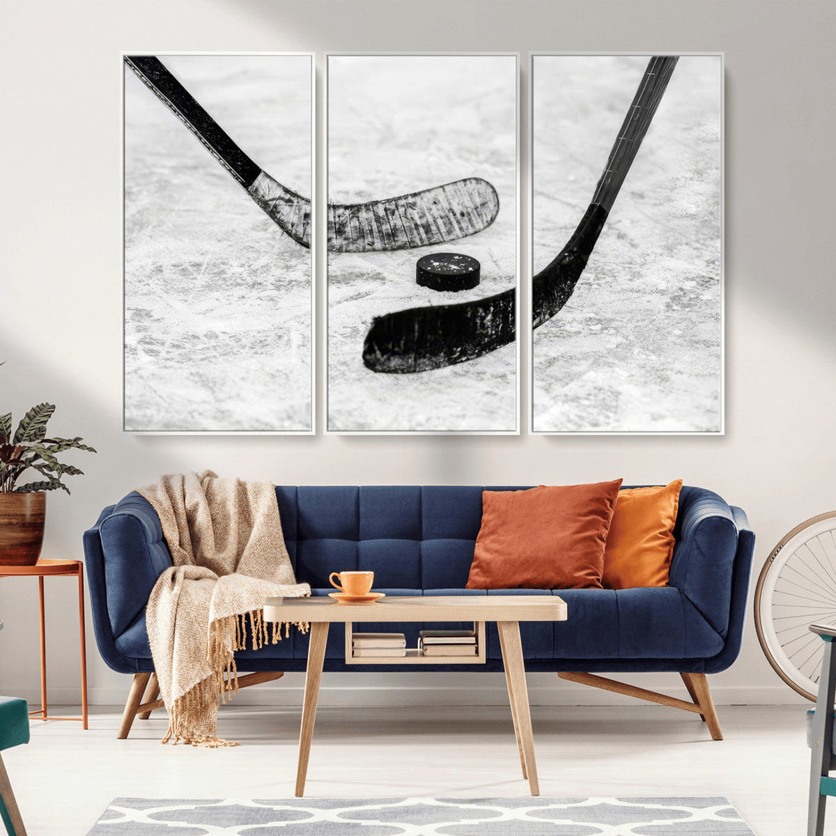 Winter Ice Hockey Sport Canvas Wall Art Print - Hockey Wall