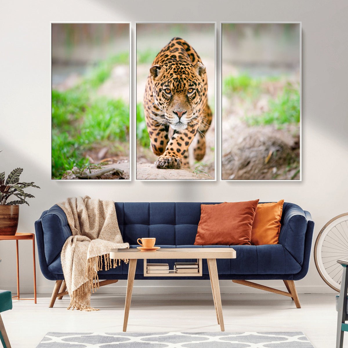 Leopard on the Prowl - Stunning Large Framed Leopard Wall