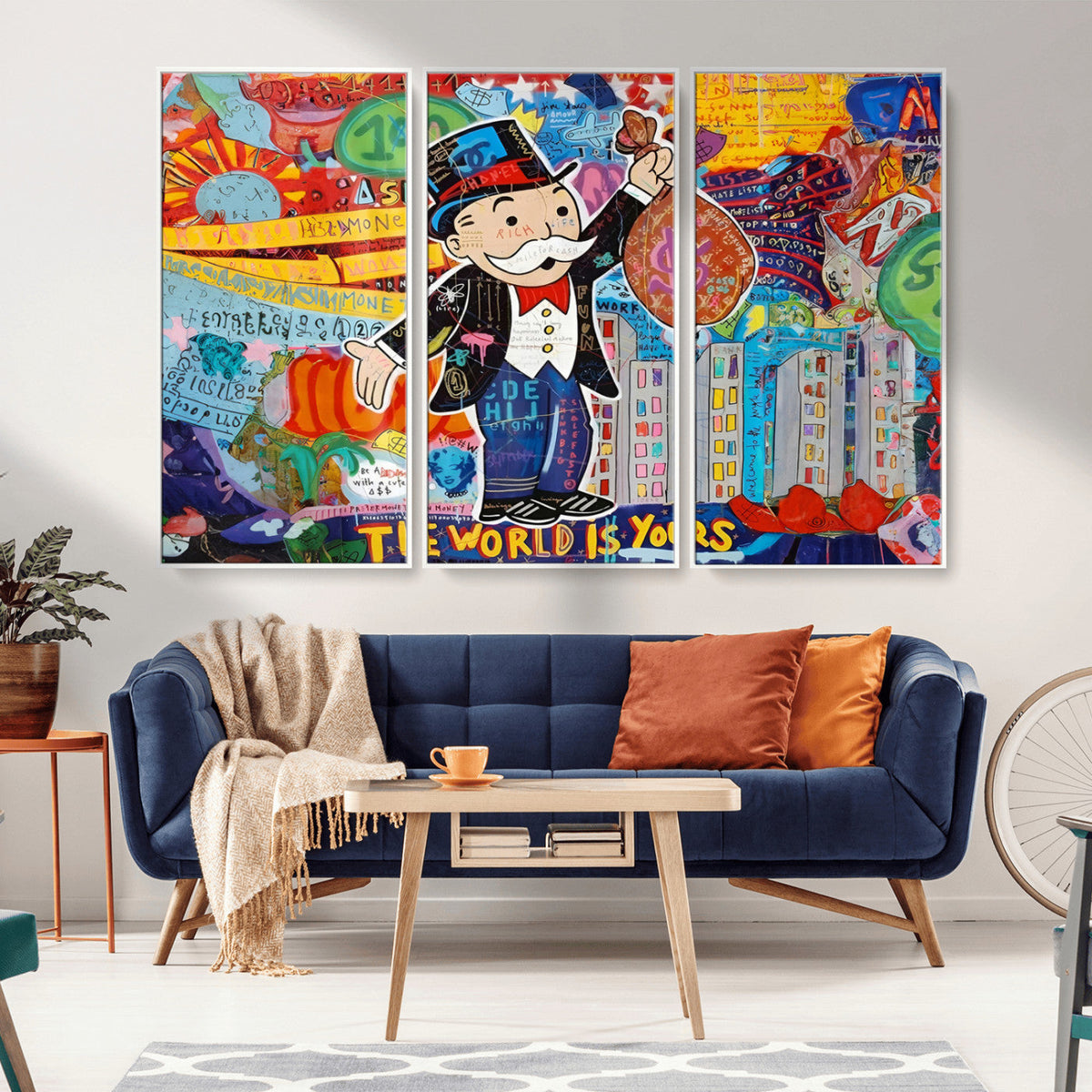 Pop Art Monopoly Man Canvas Wall Art Print - Bold and