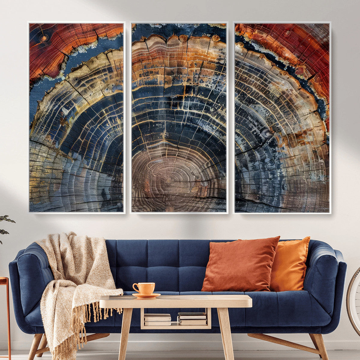 Abstract Tree Ring Wall Art Canvas Print