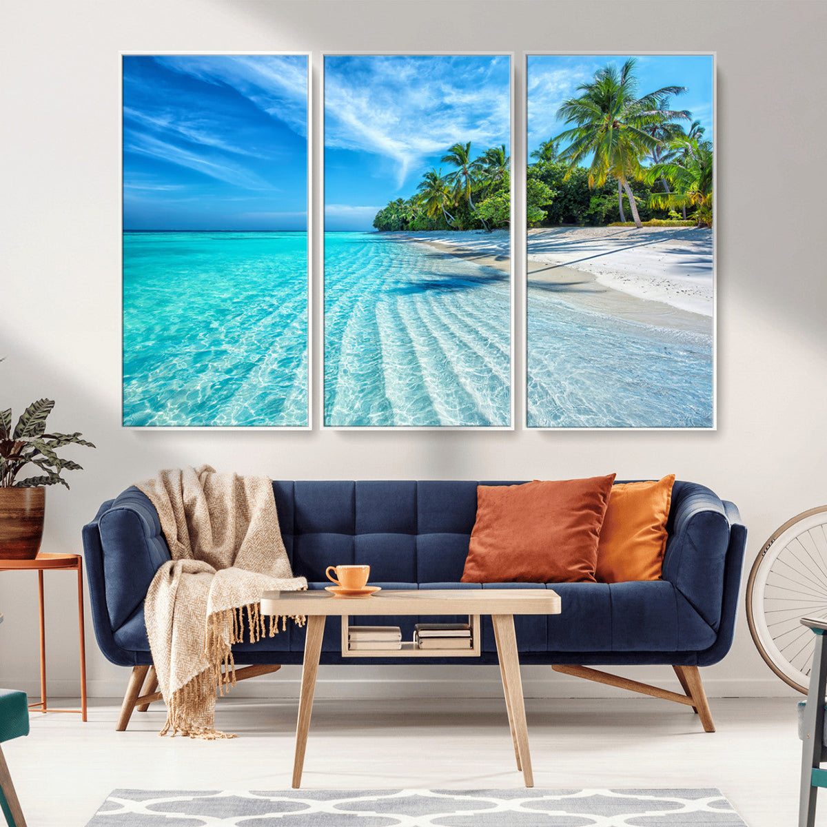 Tropical Beach Wall Art Canvas Print - Serene Ocean