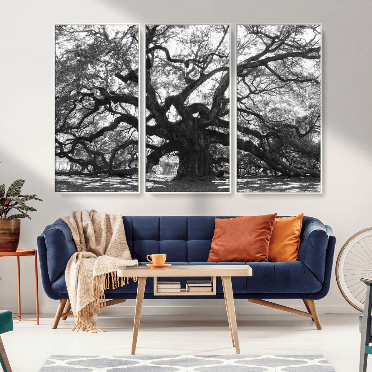 Ancient Oak Wall Art Canvas Print, Majestic Twisted Branches