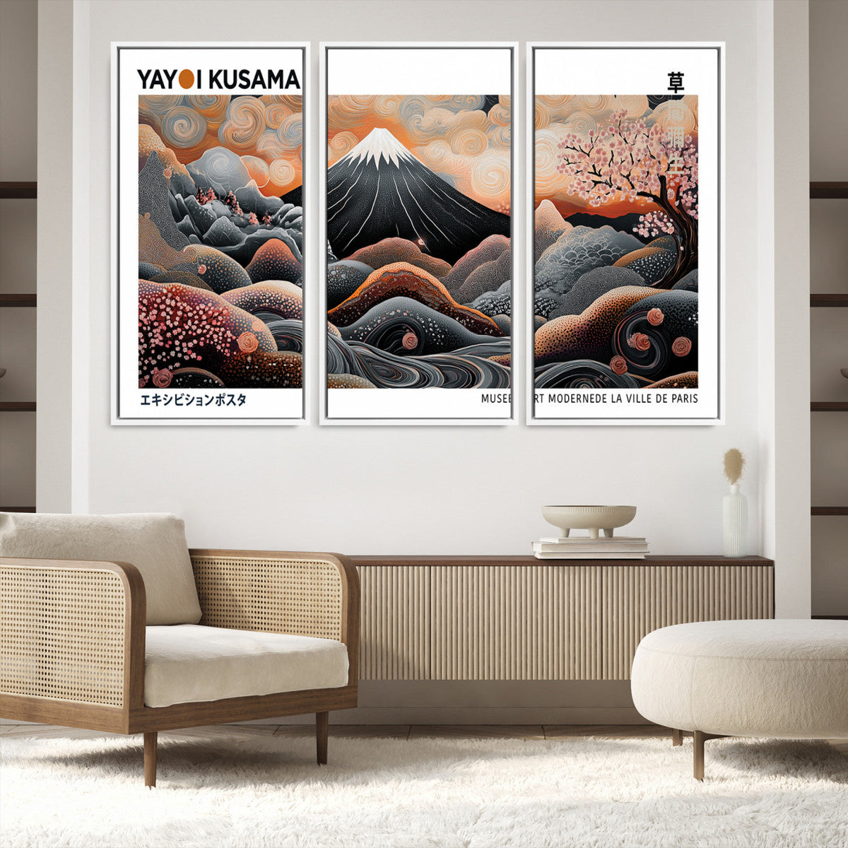 Yayoi Kusama Wall Art Canvas Print – Framed Japanese Dot Art
