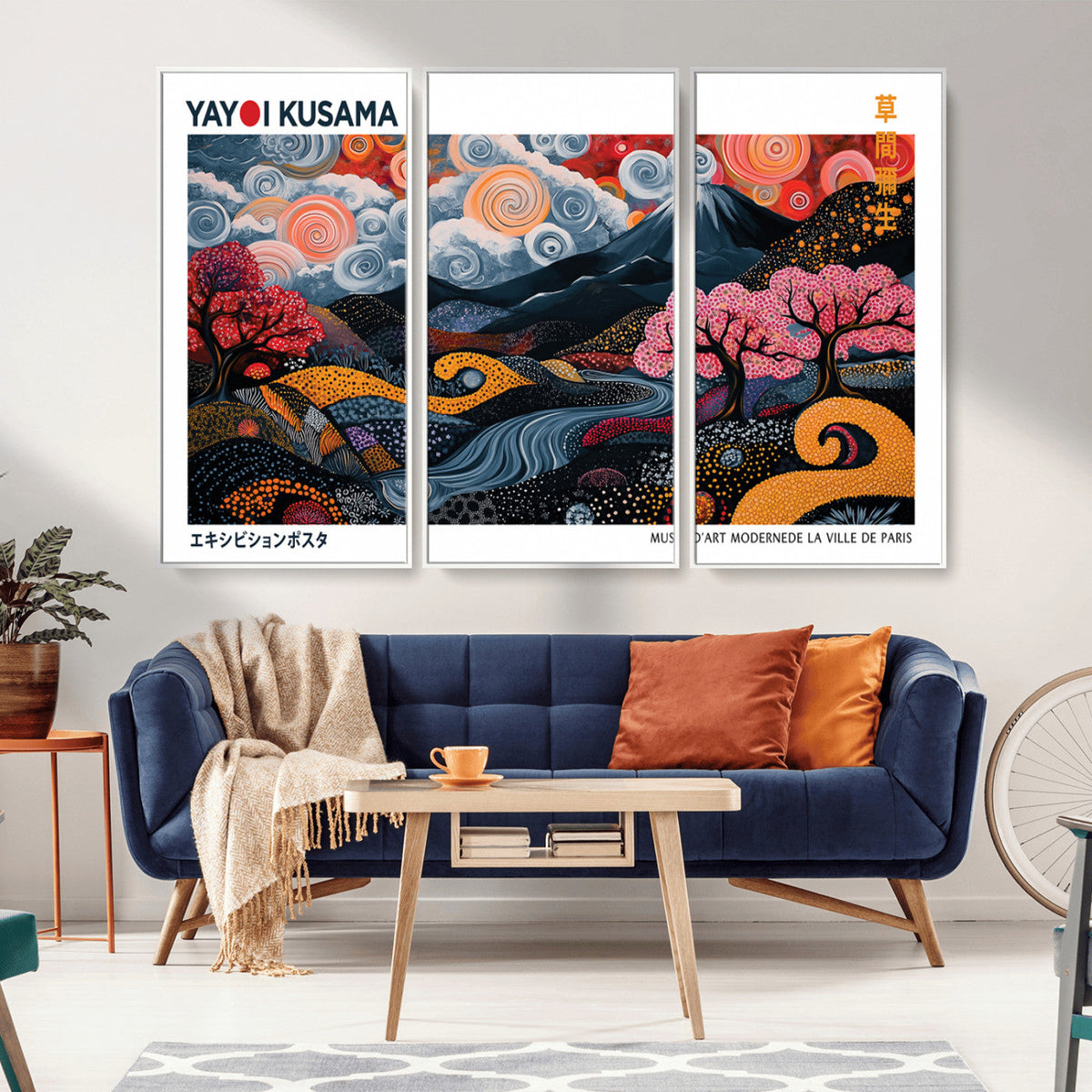 Modern Japanese Wall Art Canvas Print – Framed Abstract