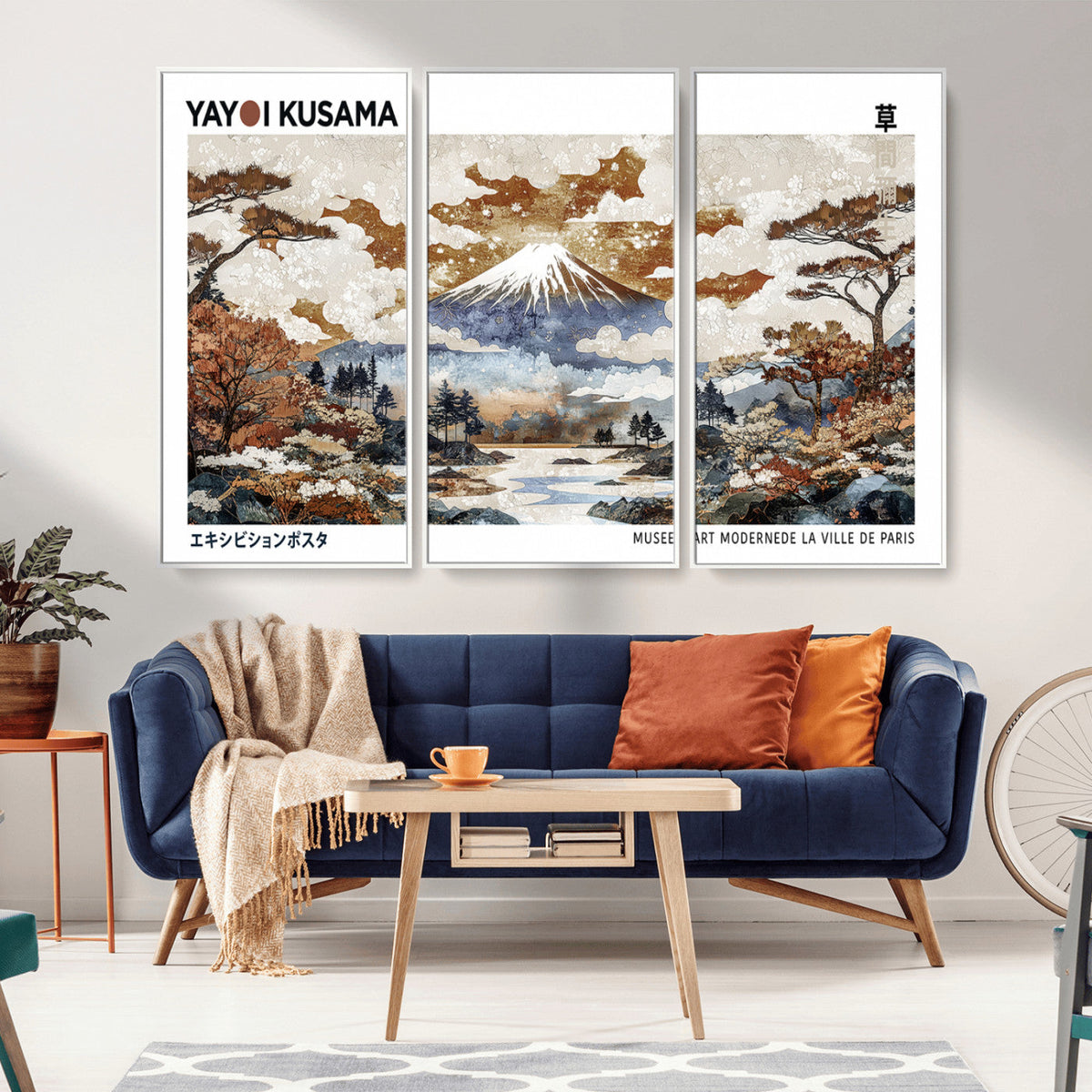 Modern Japanese Wall Art Canvas Print – Framed Abstract