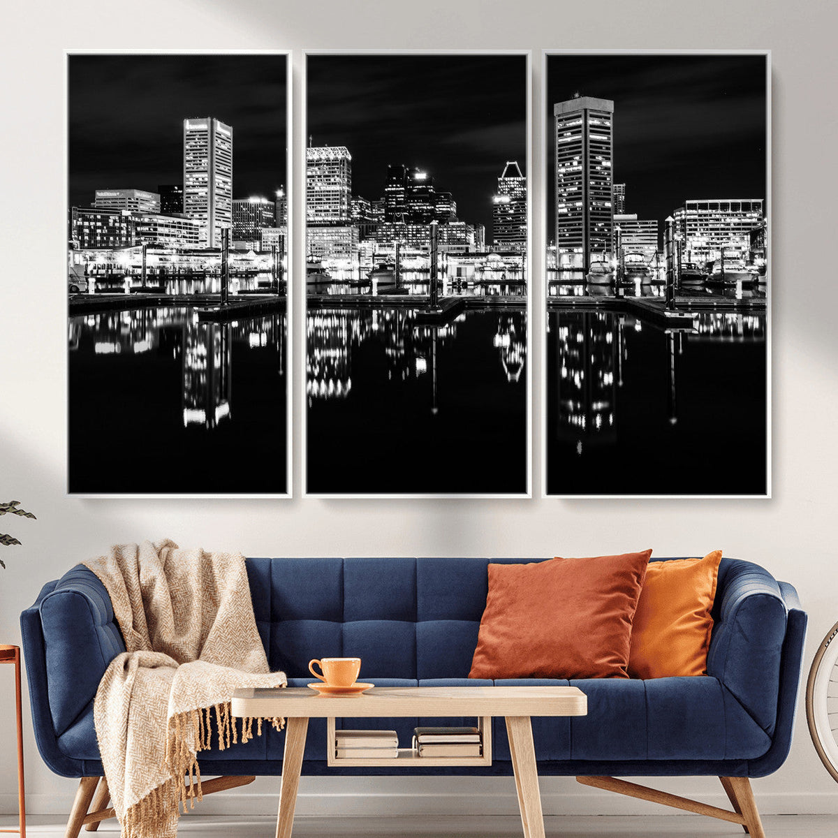 Baltimore Skyline Wall Art Canvas Print, Baltimore Downtown
