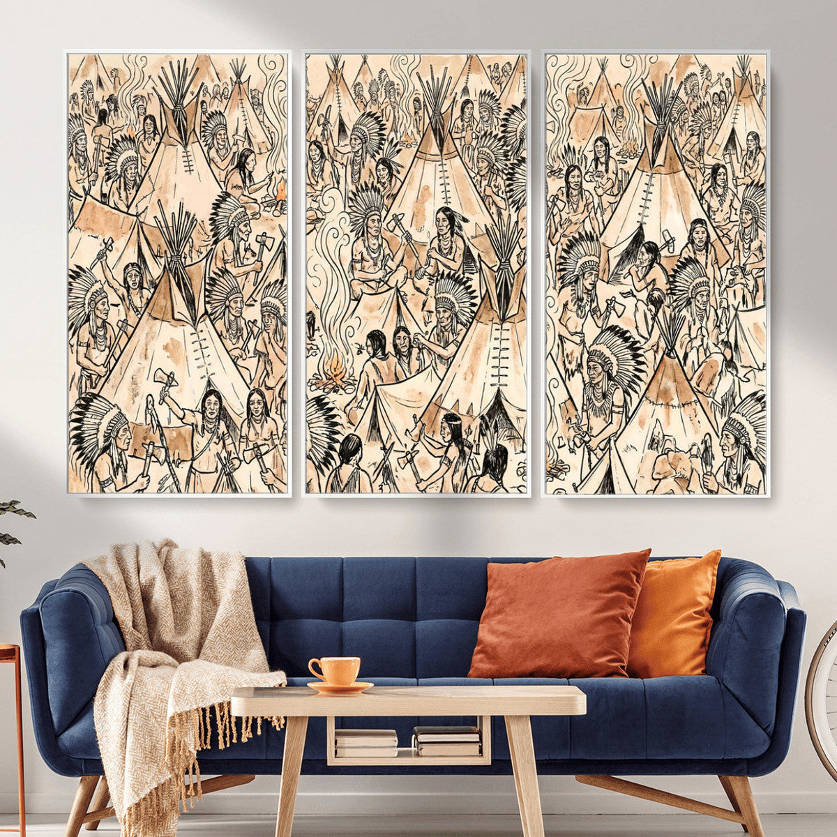 Native American Indian Wall Art Canvas Print - Abstract