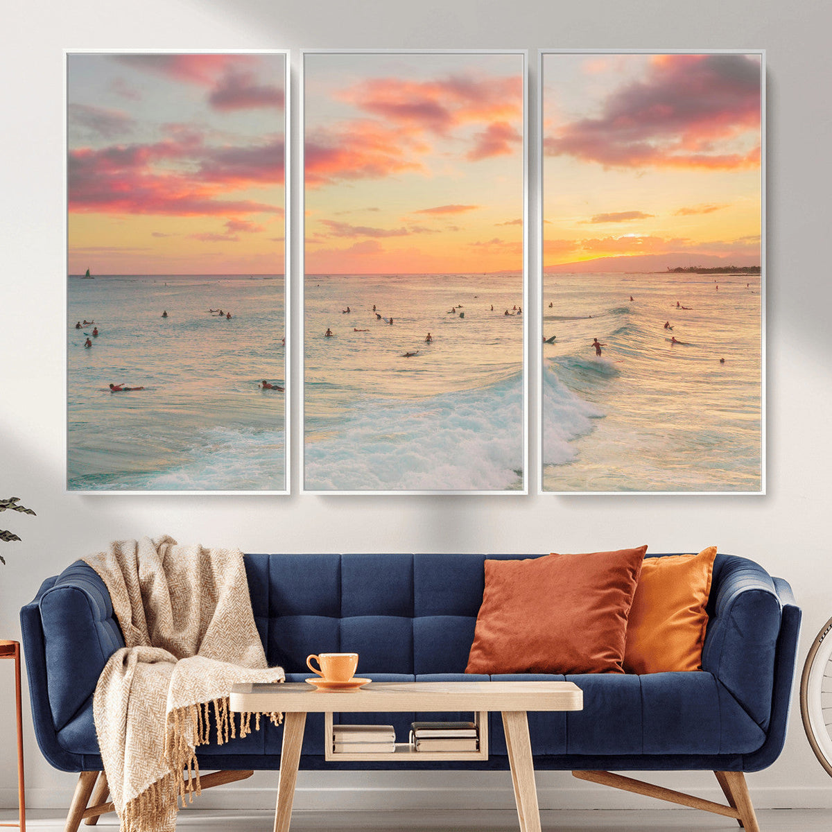 Sunset Beach Wall Art Canvas Print – Soft Coastal