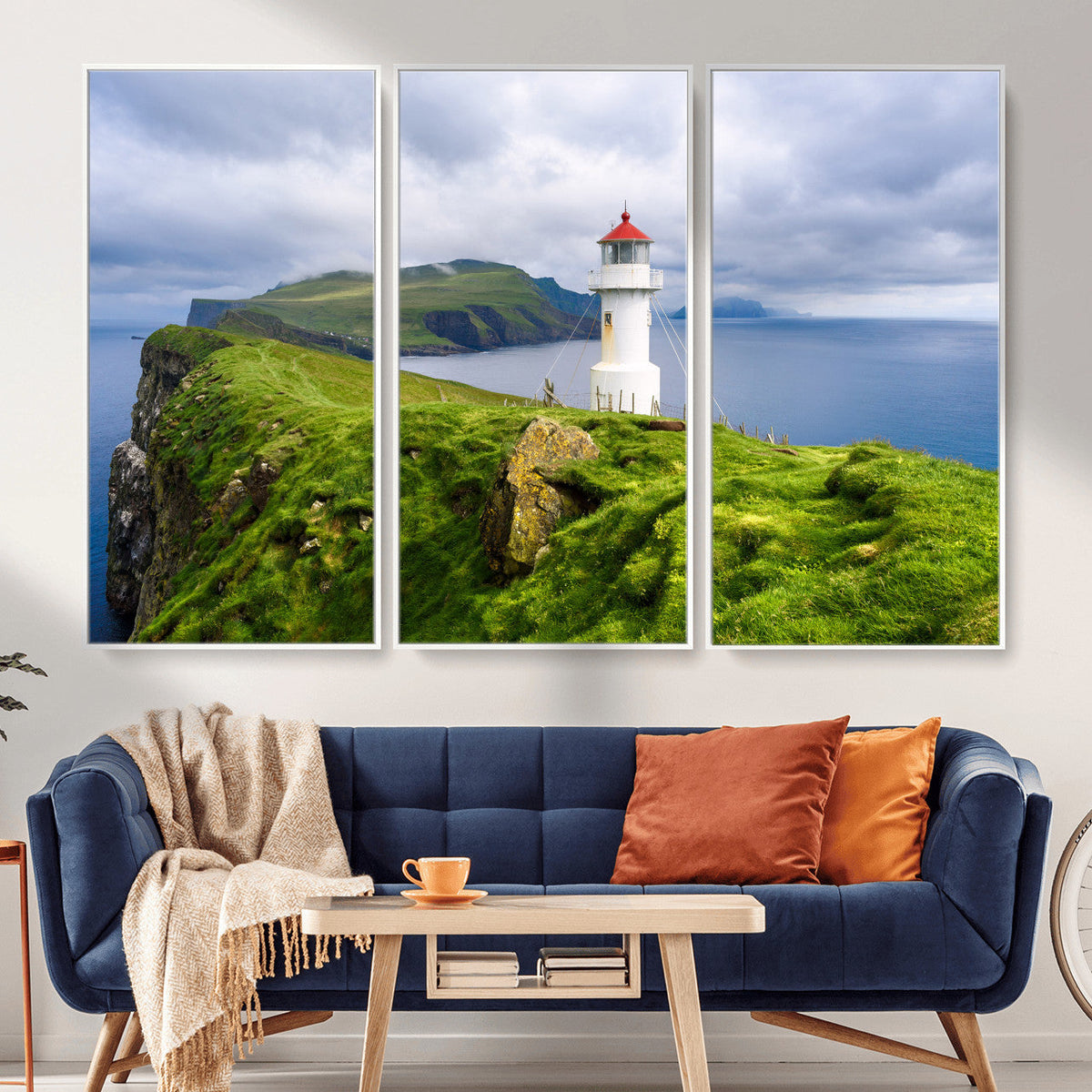 Cliffside Lighthouse Wall Art Canvas Print – Coastal