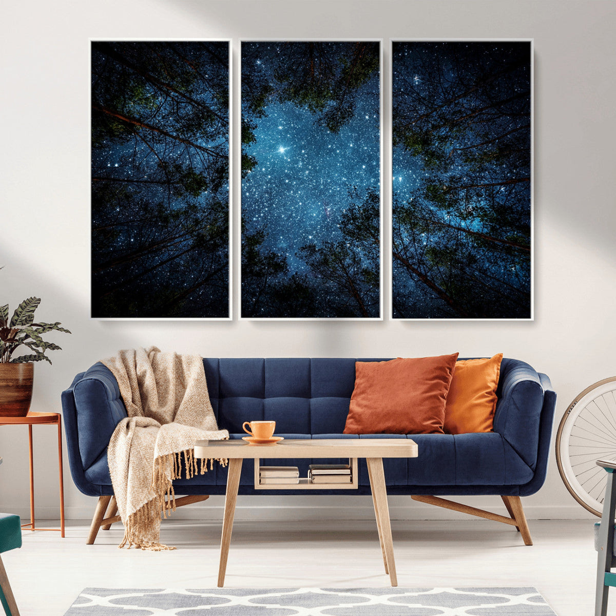 Forest and Stars Wall Art Canvas Print