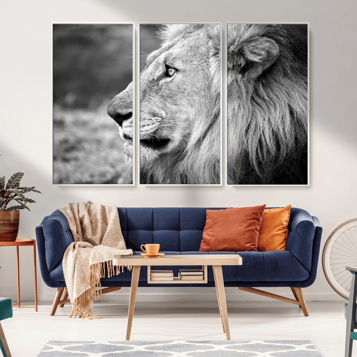 Lion Wall Art Canvas Print – Framed Majestic Wildlife