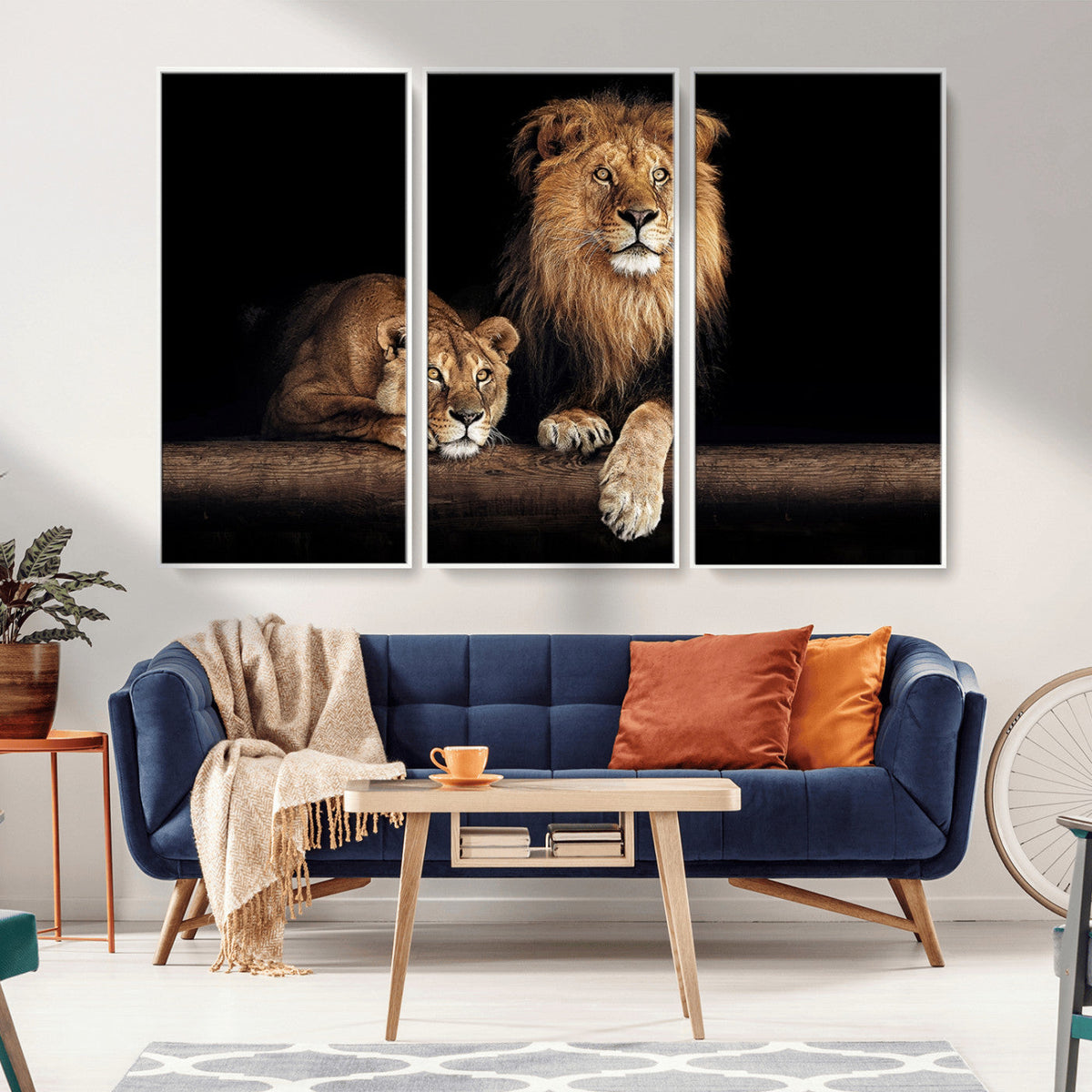 Lion Canvas Wall Art – Majestic Animal Print Artwork for