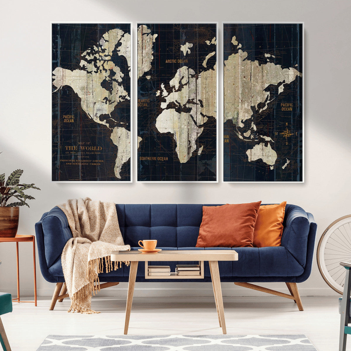 Antique Old World Map Wall Art Canvas Print