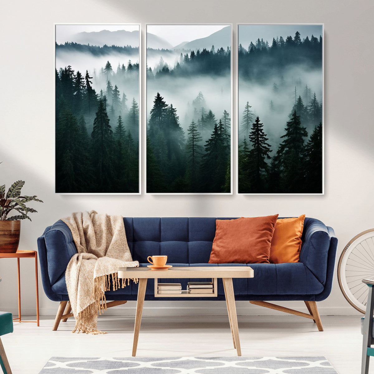 Captivating Misty Forest Wall Art Canvas, Premium Canvas