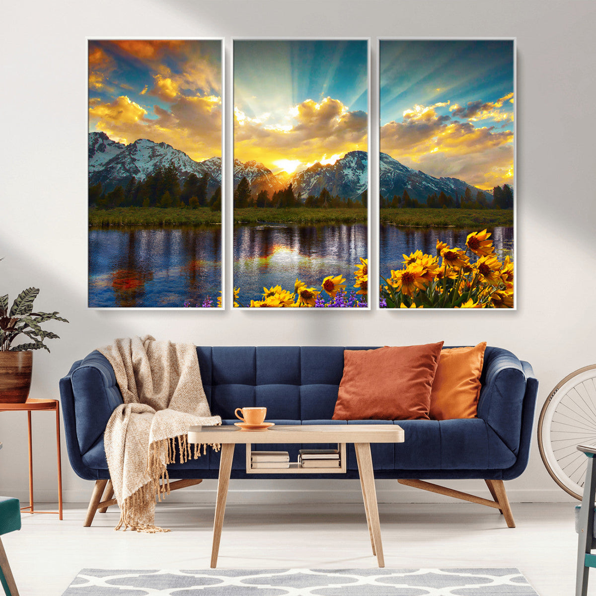 Grand Teton Park Sunrise Wall Art – Vibrant Landscape Canvas