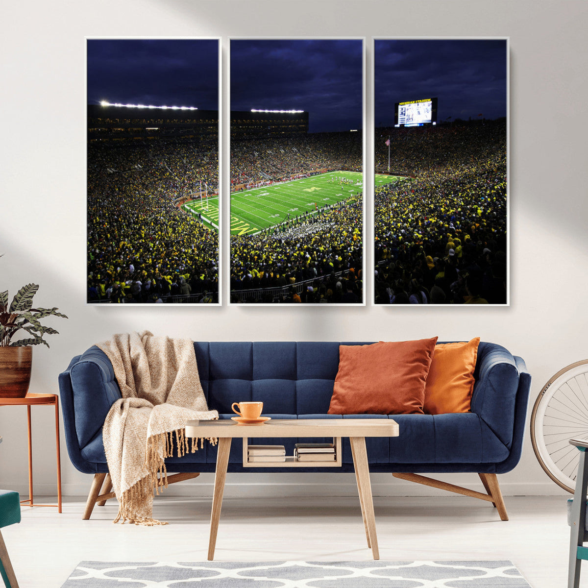 Michigan Wolverines Football Canvas Wall Decor, Football