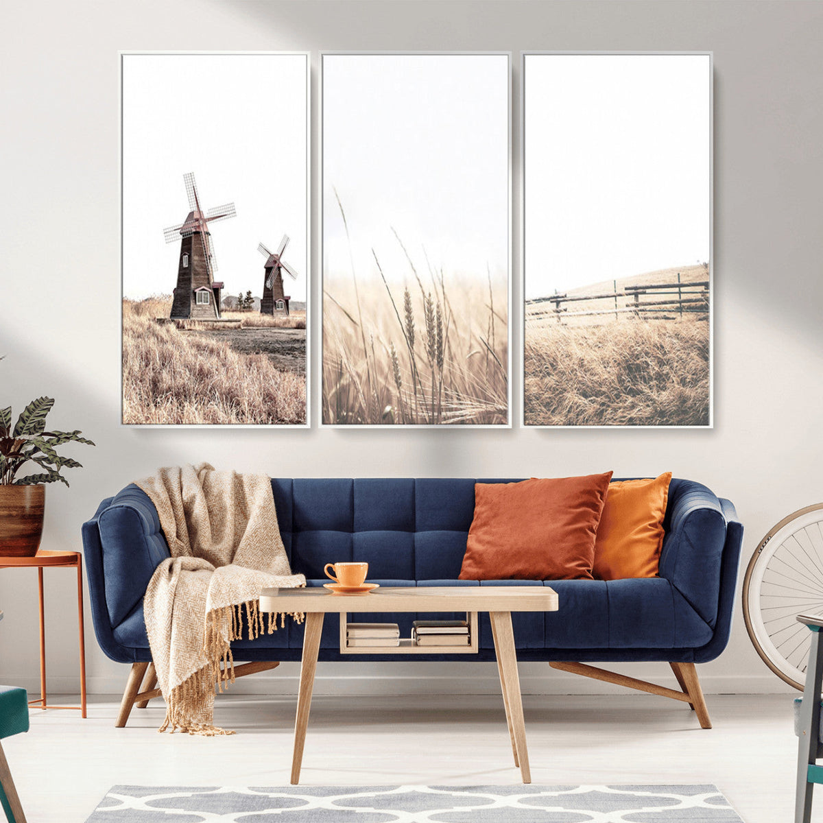 Farm Prints Set, Farmhouse Wall Art Canvas, Country House