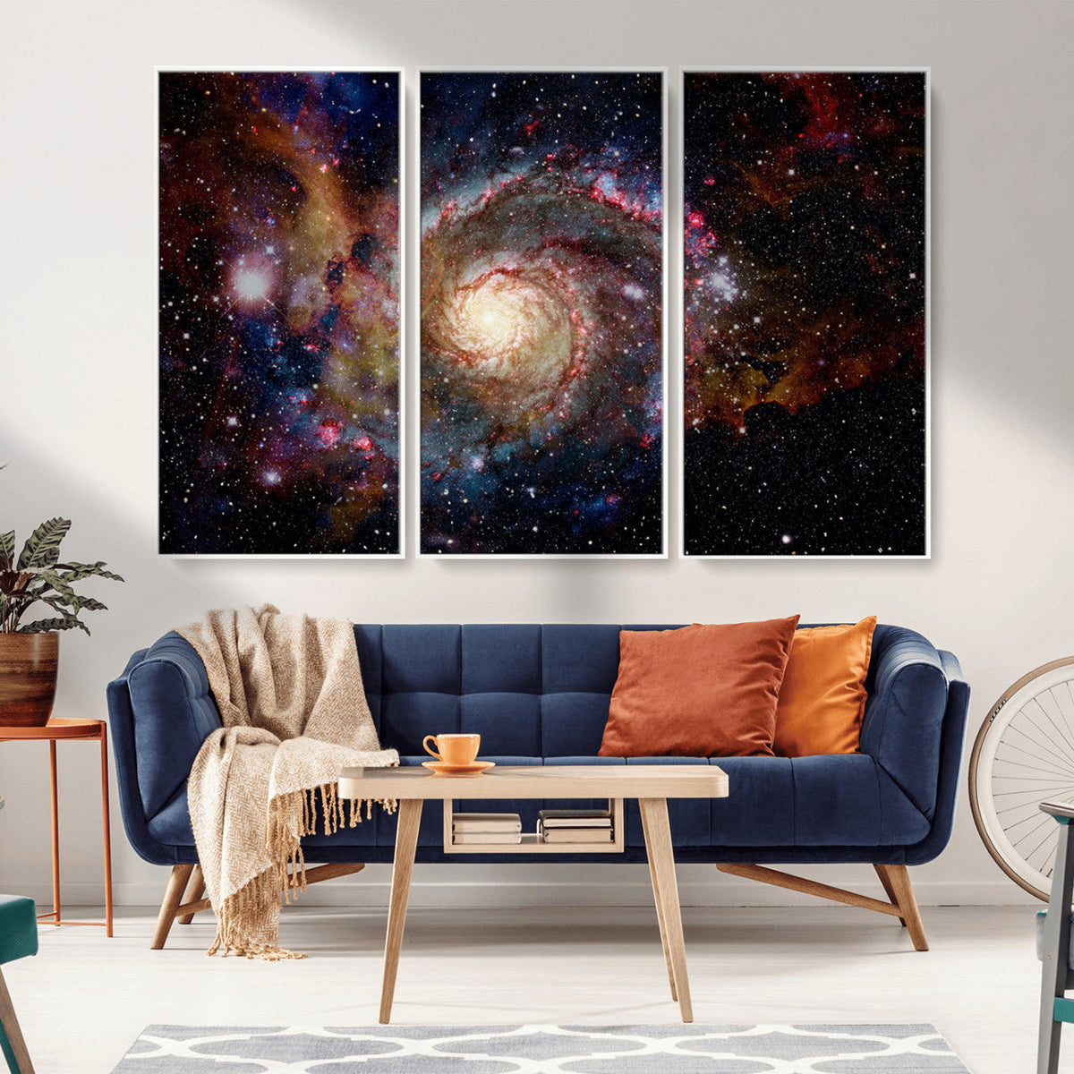 Nebula and Galaxies in Space Wall Art Canvas Print, Spiral