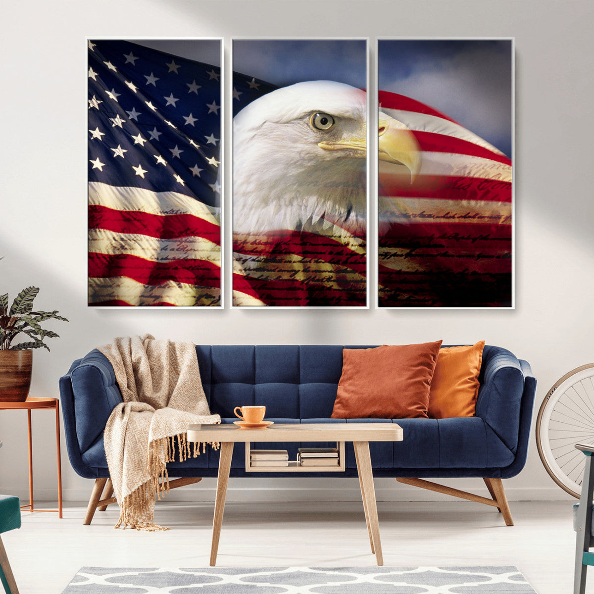 American Flag Eagle Symbol Wall Art, American Flag Eagle