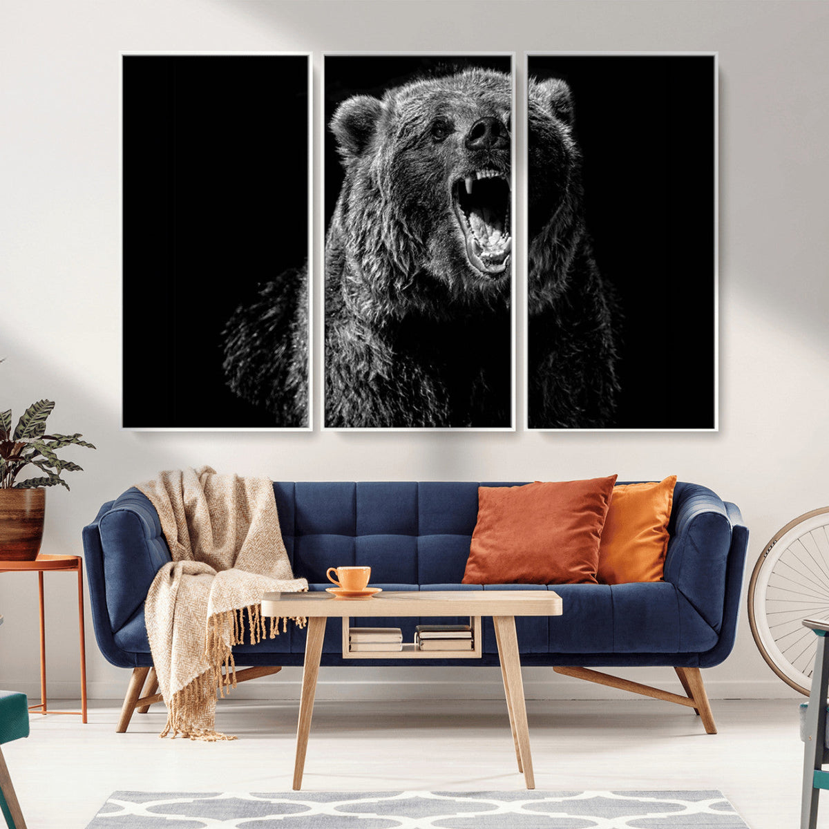 Bear Canvas Print | Wildlife Wall Art for Cabin Decor |
