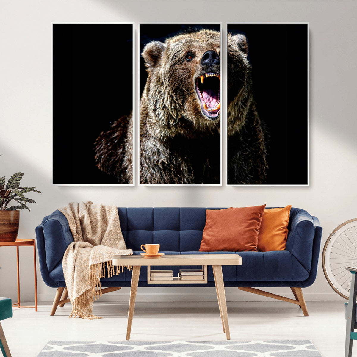 Grizzly Bear Canvas Print | Wildlife Wall Art for Cabin