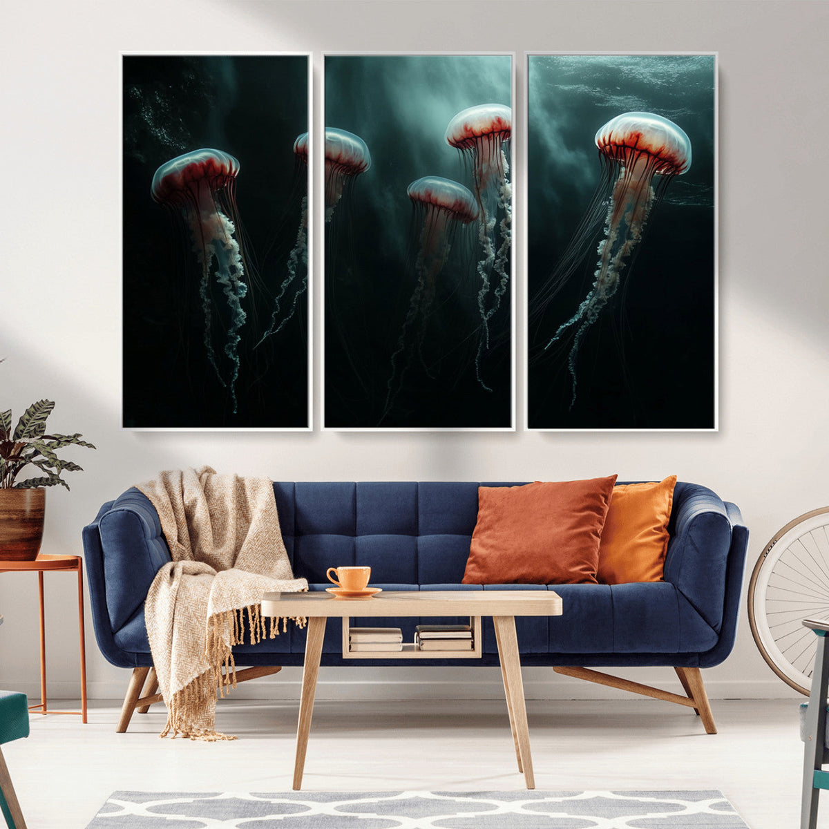 Abstract Jellyfish Wall Art Canvas Print