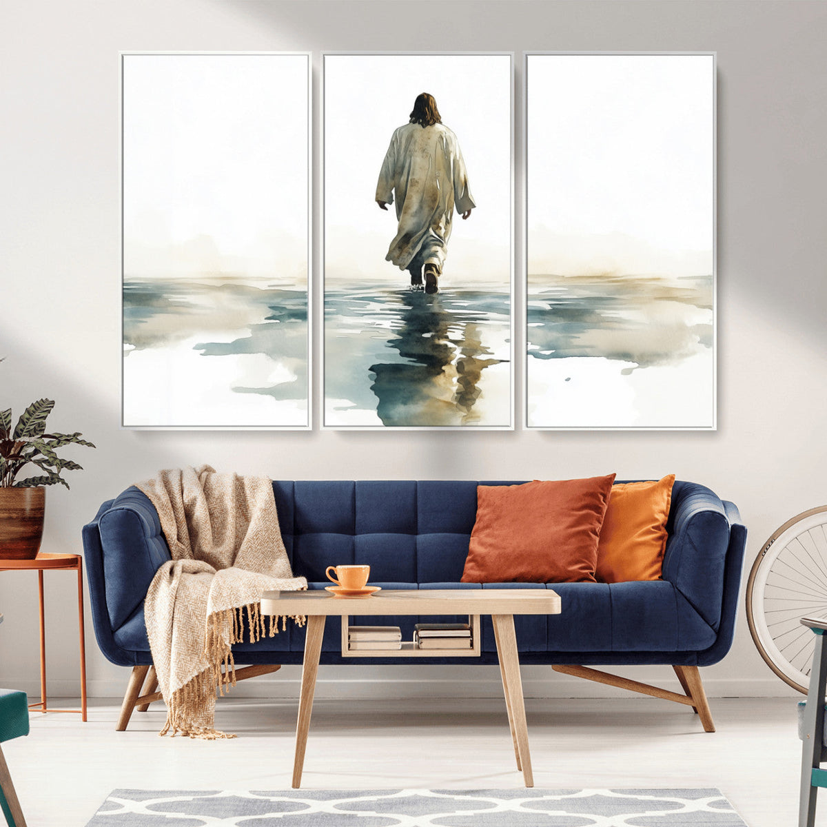 Abstract Jesus Wall Art Canvas Print, Christian Wall Art,