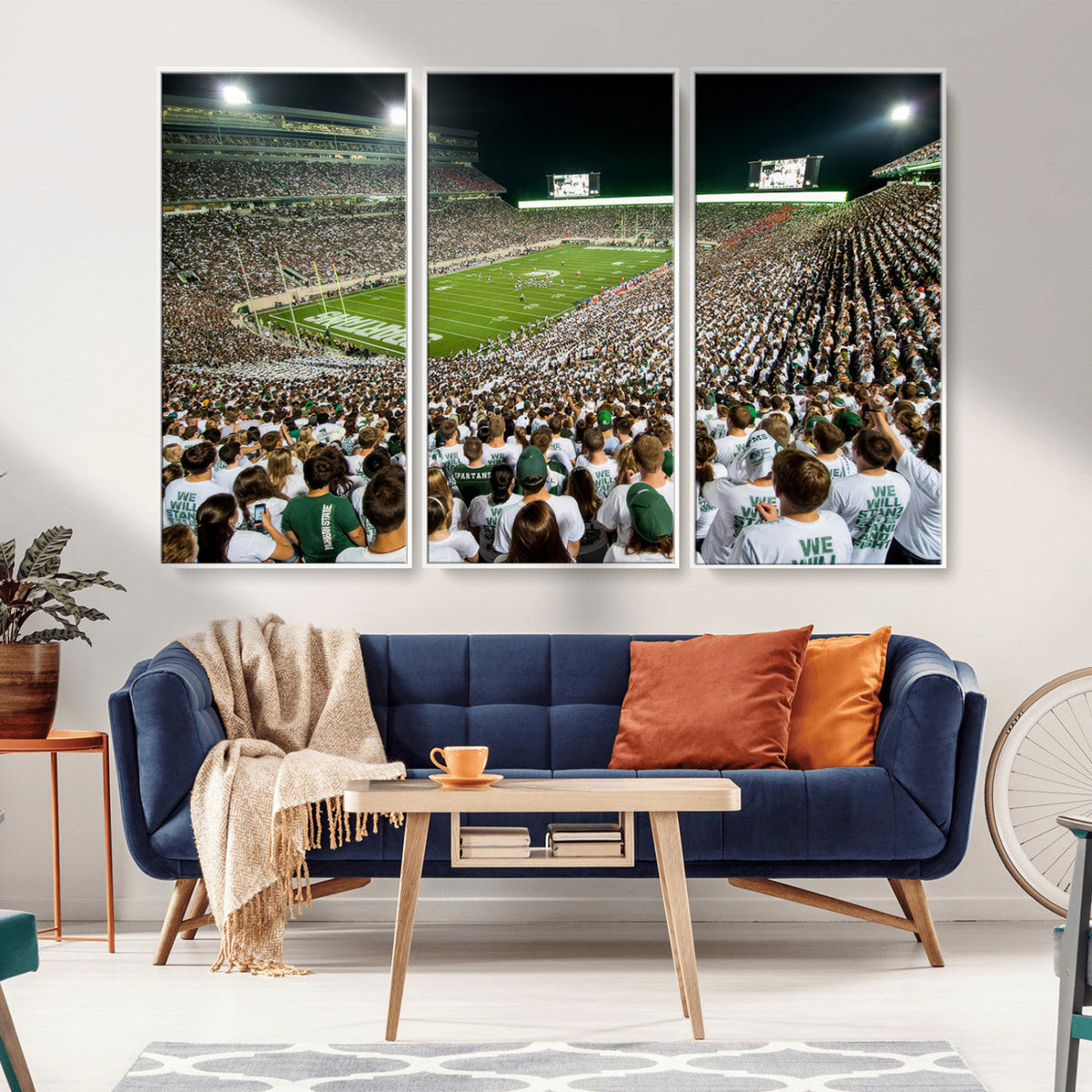 Michigan State Spartans Football Canvas Print - East Lansing