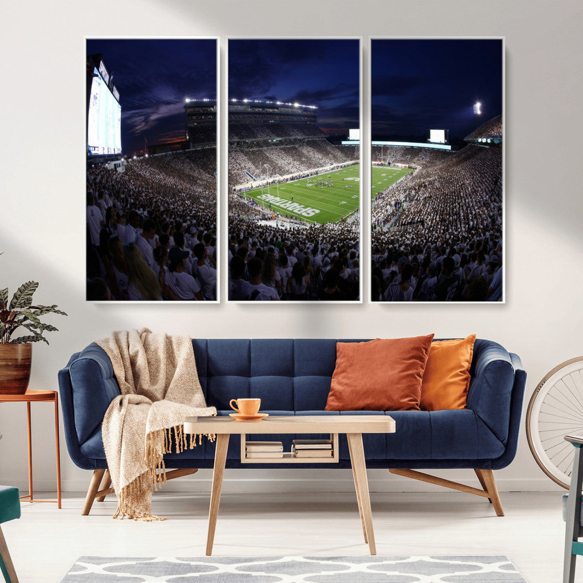 Michigan State Spartans Canvas, Framed Football Team Print -