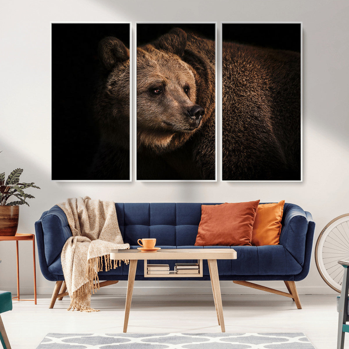 Wild Grizzly 399 Bear Canvas Wall Art Print, Bear Animal