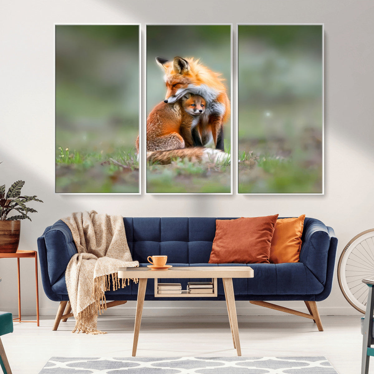 Heartwarming Fox and Baby Cub Wall Art | Ready to Hang
