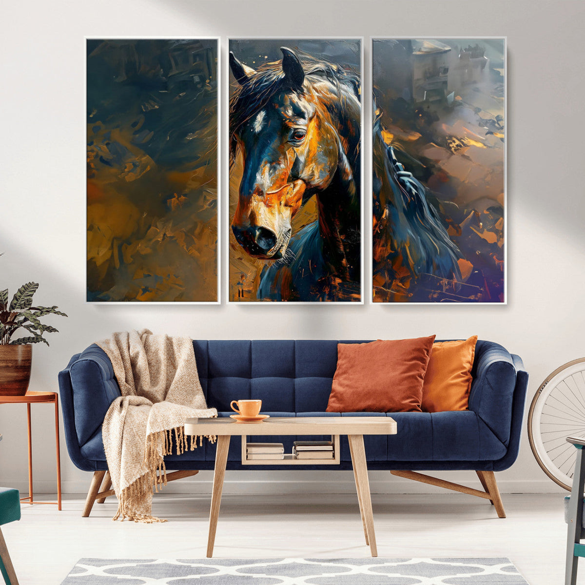 Abstract Horse Wall Art Canvas Print | Farmhouse Wall Decor