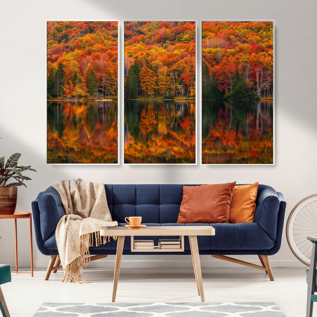 Fall Foliage Wall Art - Autumn Reflection Canvas Print,