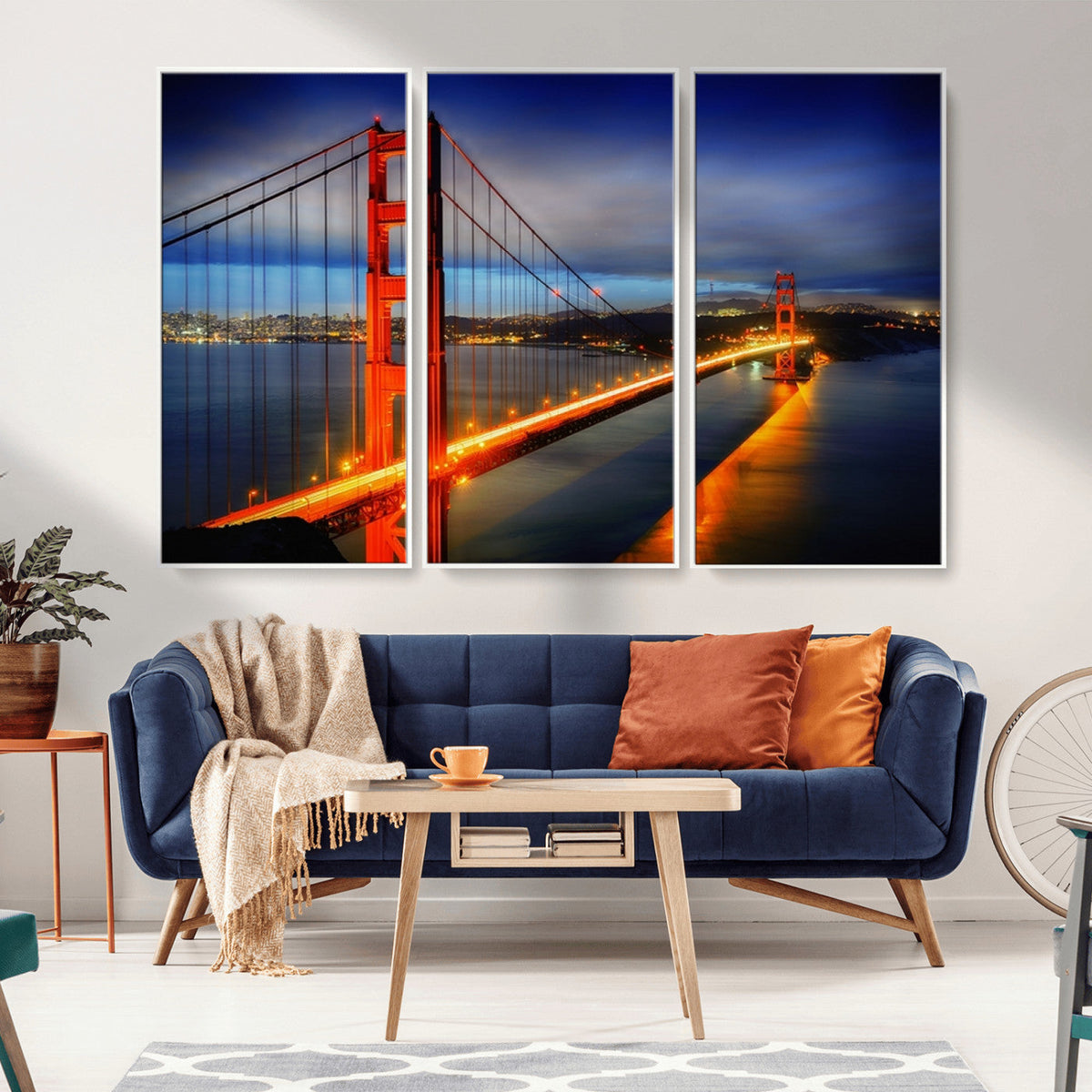Large Wall Art San Francisco Canvas Print - Wonderful Golden