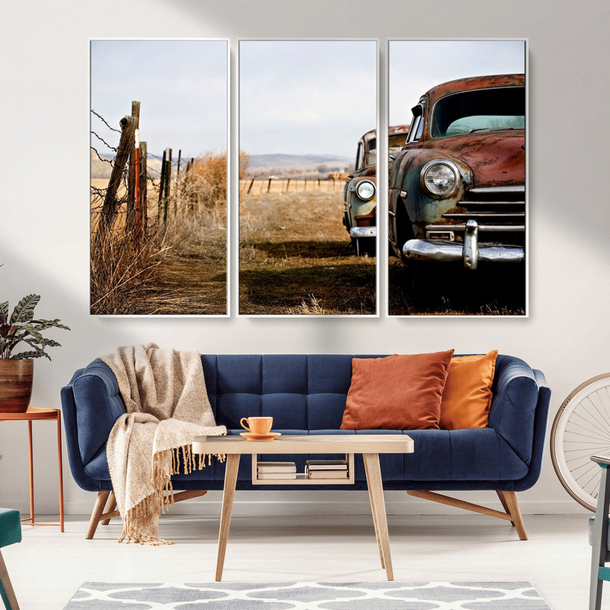 Old Rustic Classic Car Wall Art Canvas Print