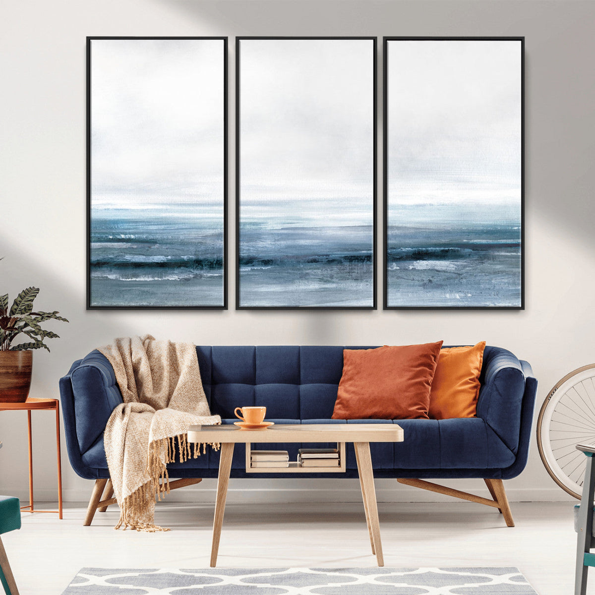 Blue Ocean Abstract Artwork Wall Art Canvas Print
