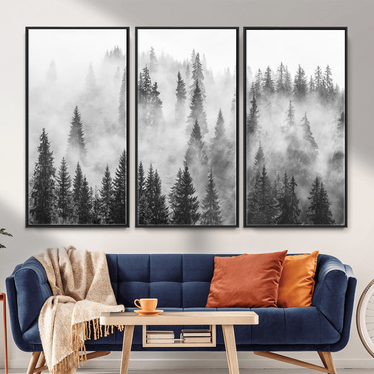 Forest Wall Art Print | Foggy Pine Forest Canvas Wall Art -