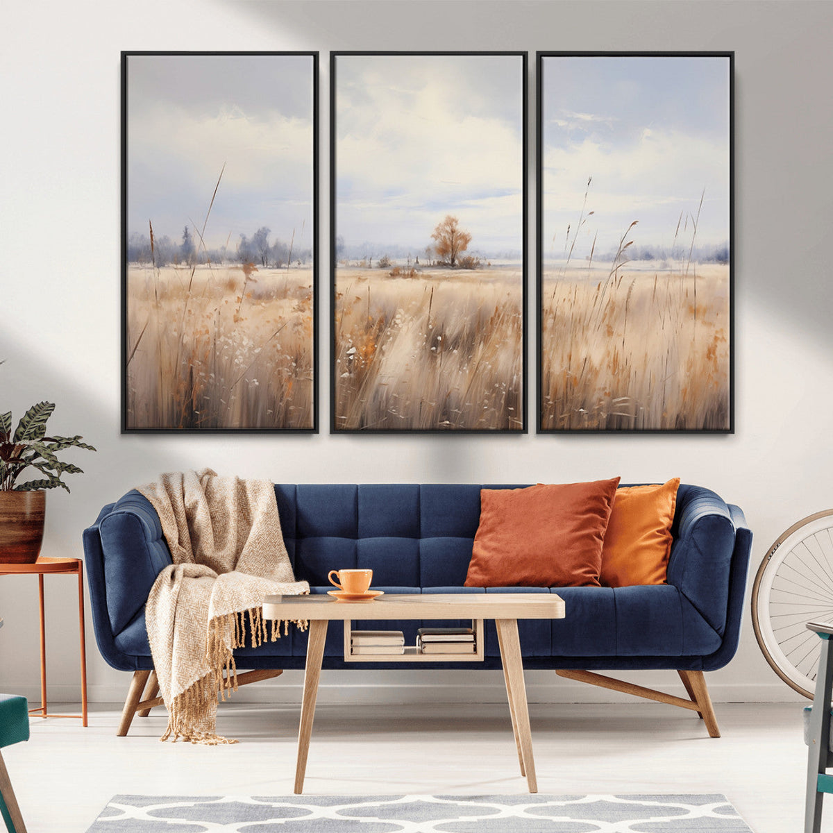 Golden Fields Wall Art Print Canvas – Serene Landscape of