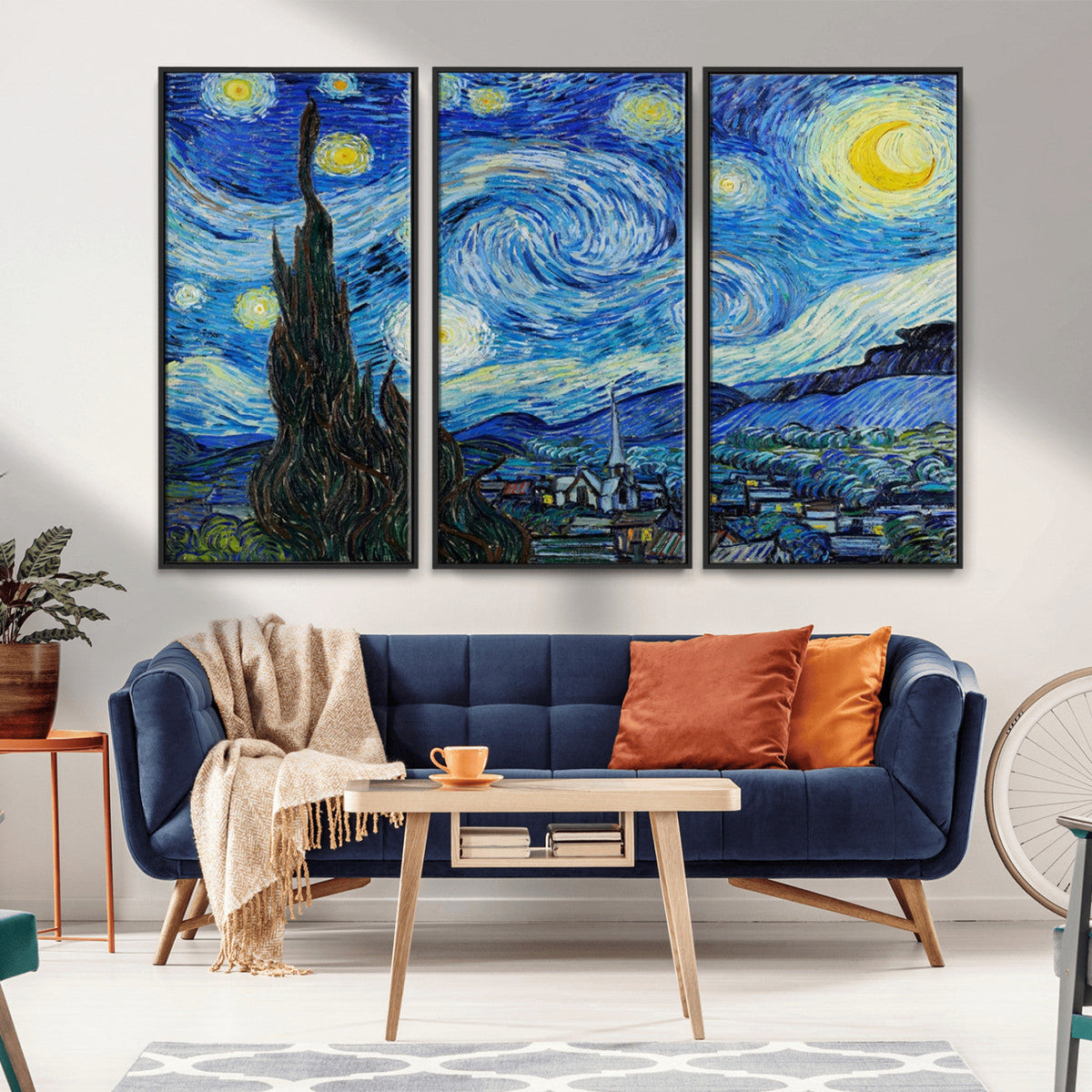 Vincent Van Gogh The Starry Night Abstract Wall Art Canvas
