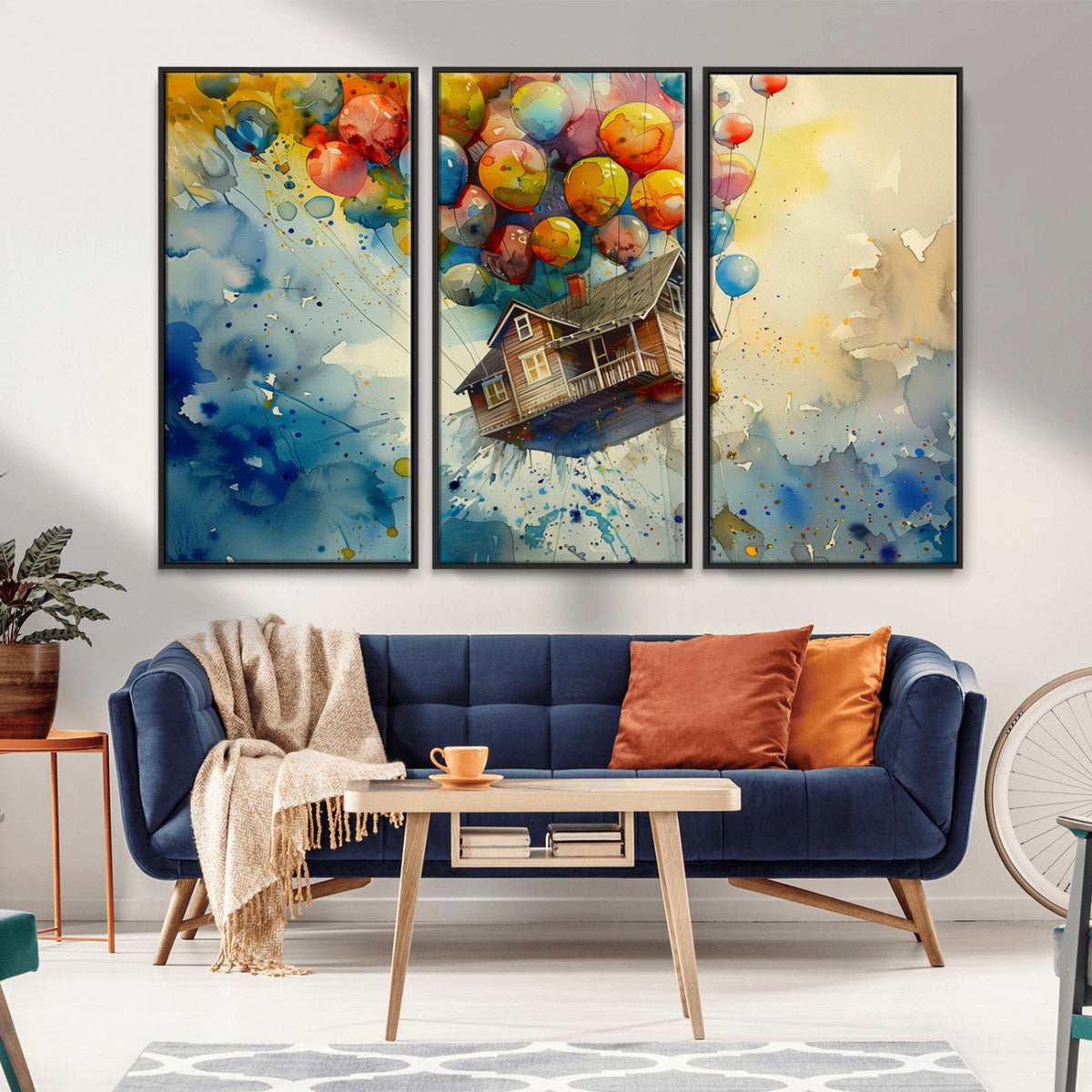 UP-Inspired Floating House with Balloons Canvas Art –