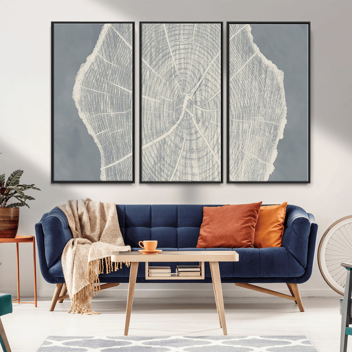 Abstract Tree Ring Wall Art Canvas Print – Nature-Inspired,
