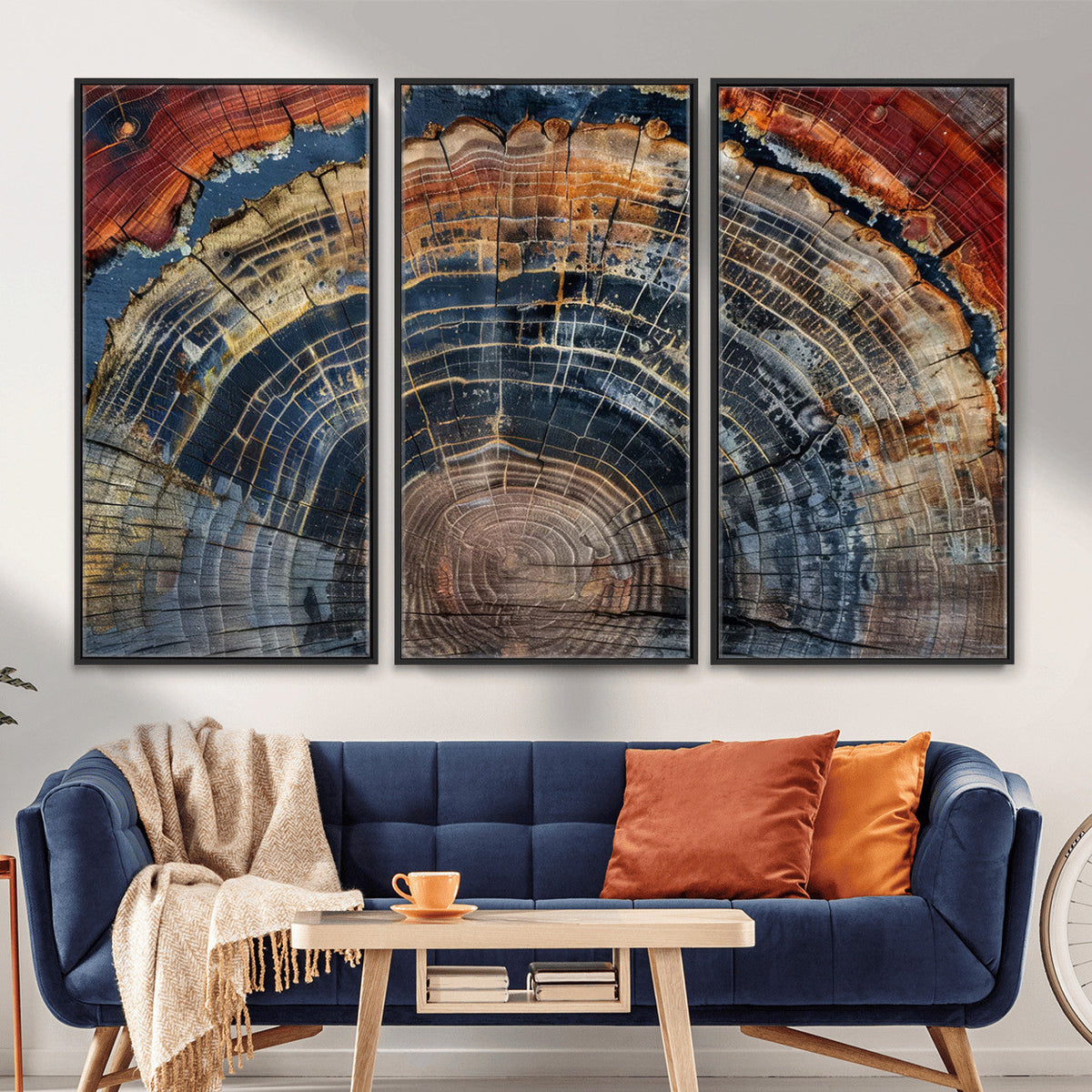 Abstract Tree Ring Wall Art Canvas Print