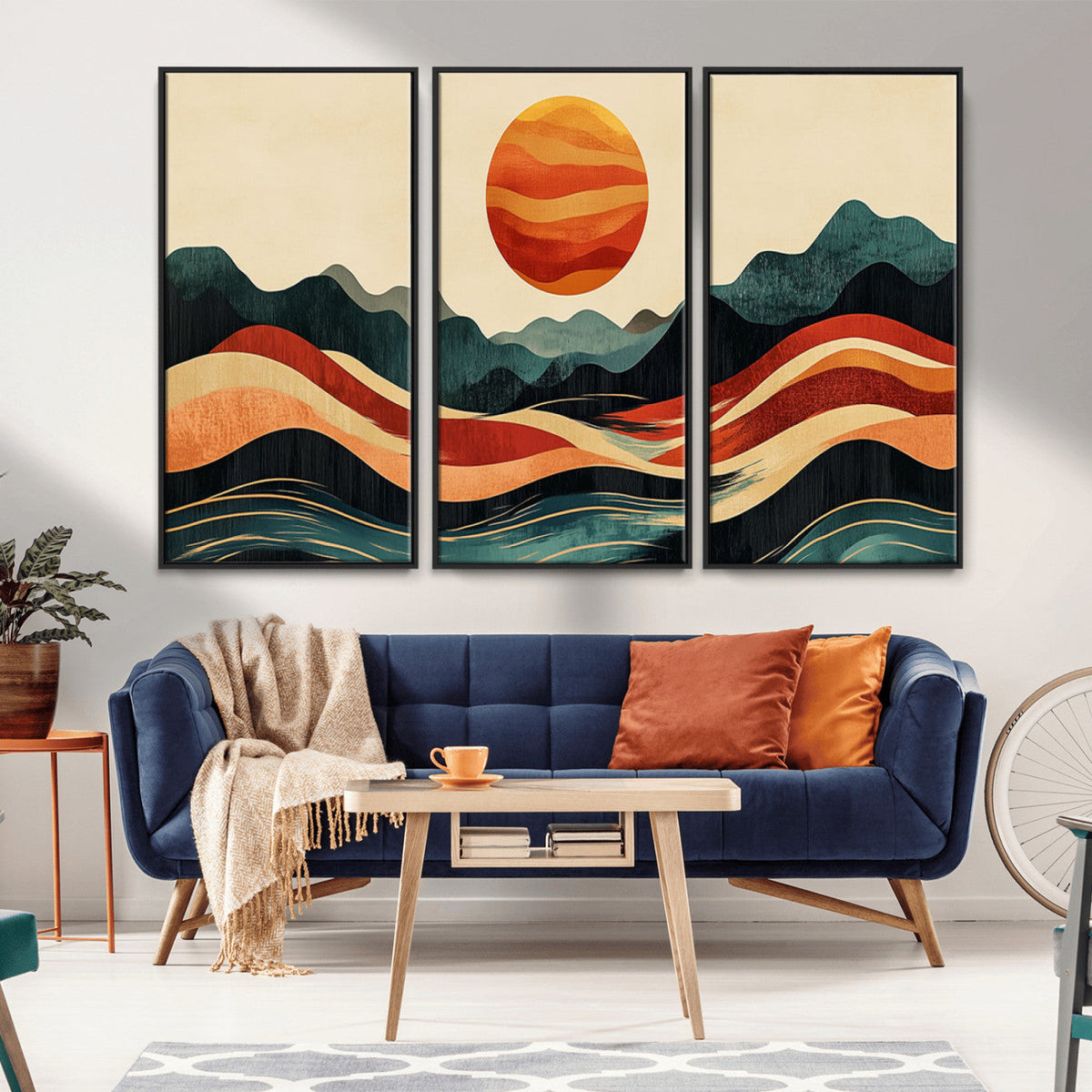 Mountain Triptych Wall Art Canvas Print – Western Nature
