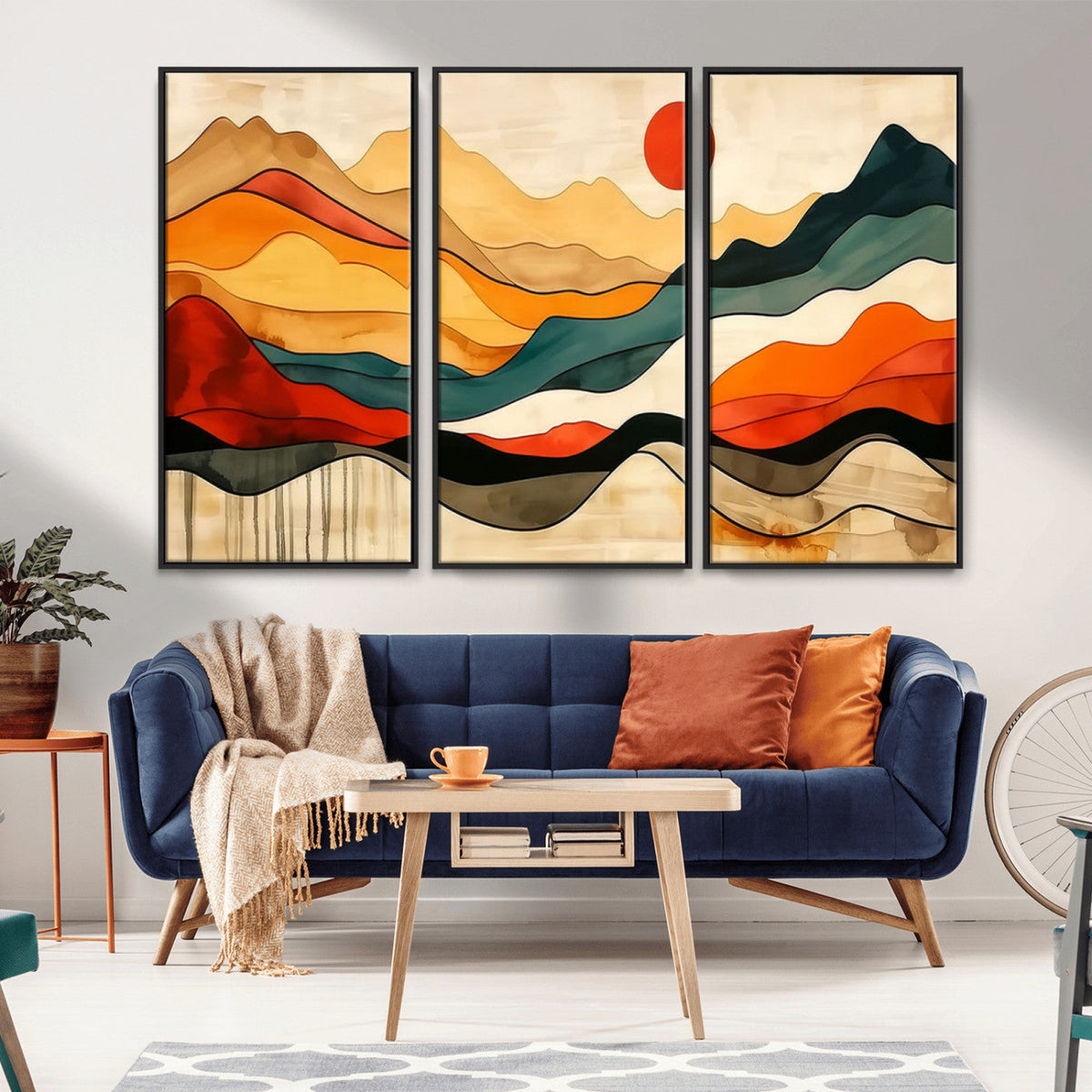 Mid Century Wall Art Print - Abstract Woodland Print -