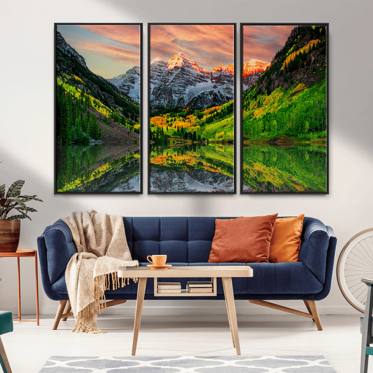 Maroon Bells Lake Wall Art Canvas Print – Framed Majestic