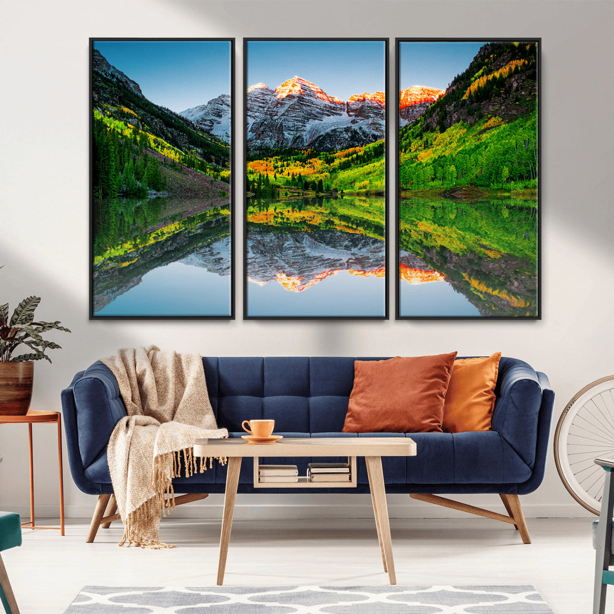 Majestic Snow-Capped Peaks Wall Art Canvas Print, Vibrant