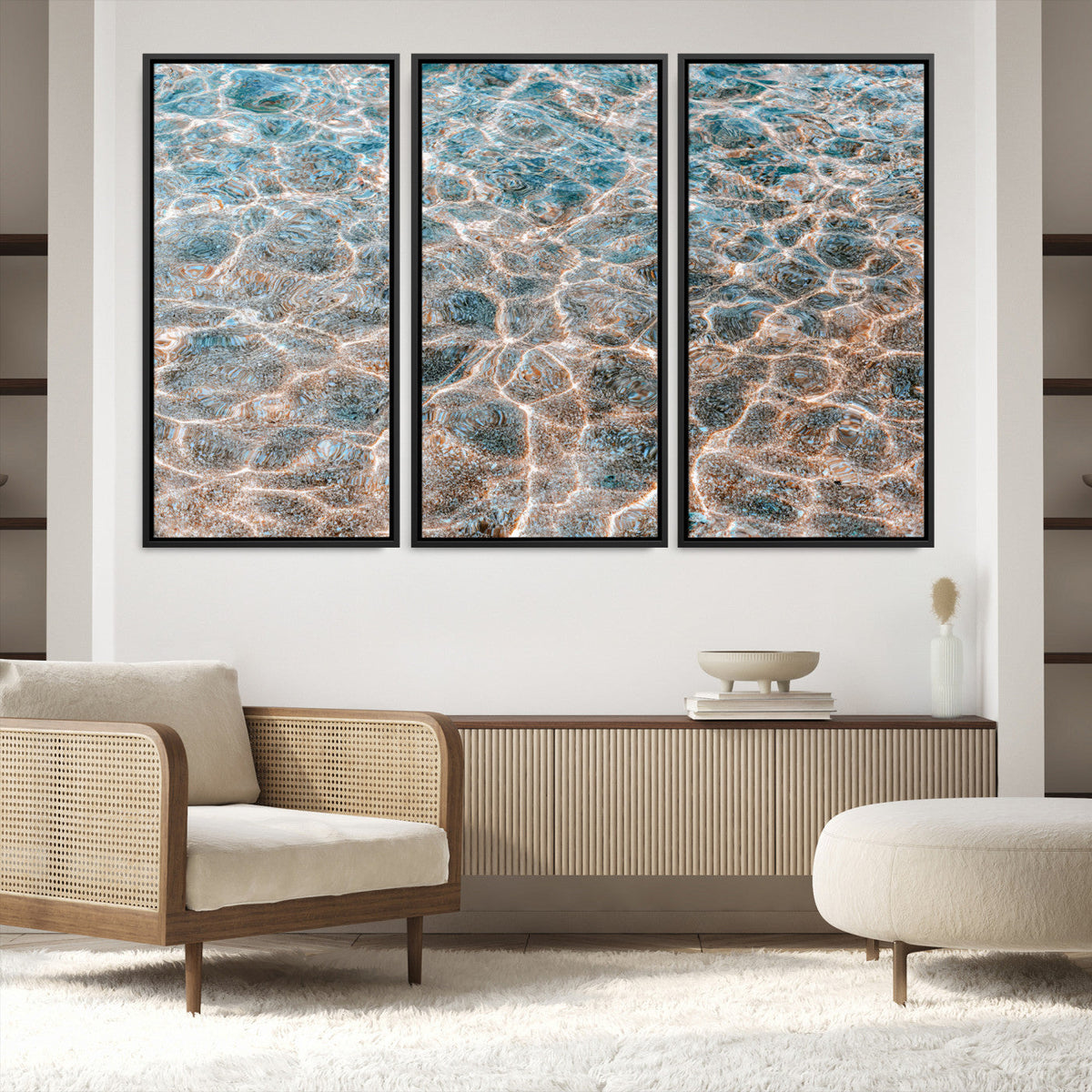 Clear Water Wall Art Canvas Print – Framed Sunlit Ocean