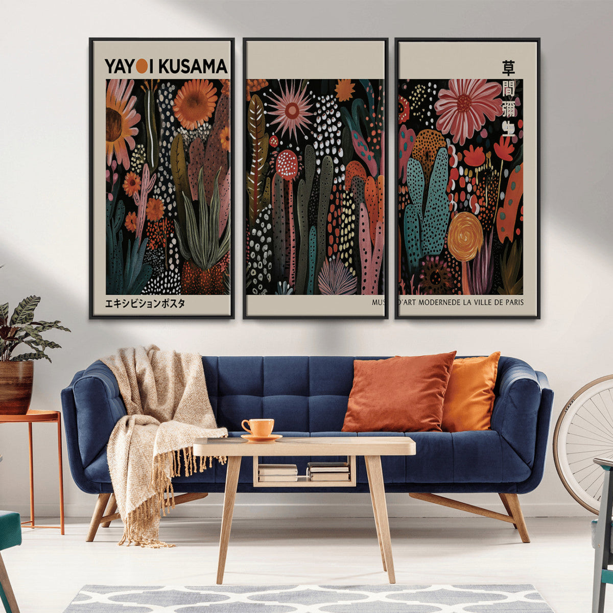 Modern Japanese Wall Art Canvas Print – Framed Abstract